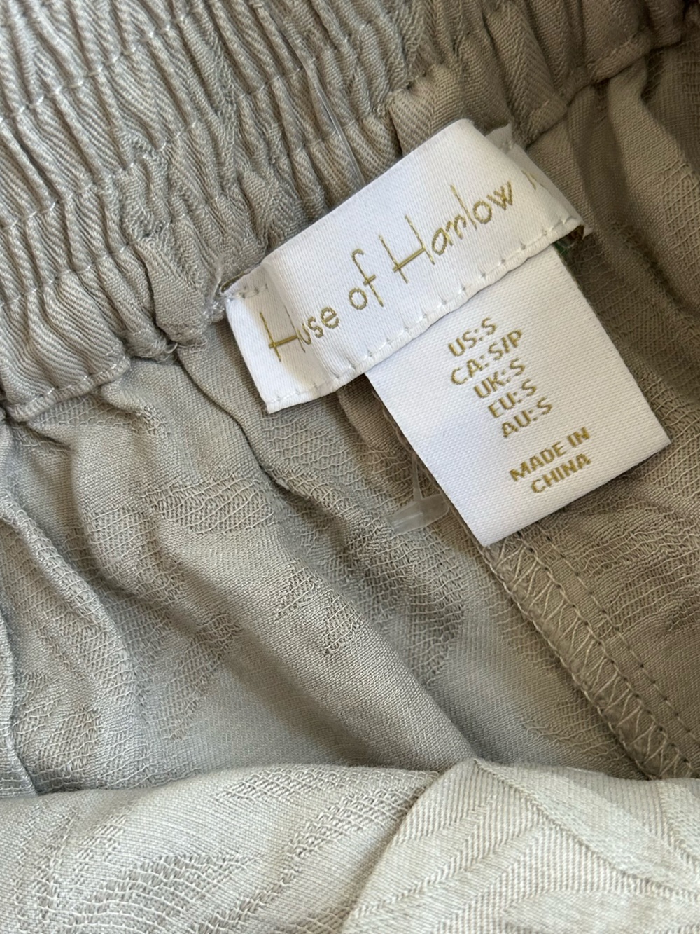 House of Harlow 1960 Sage Green Wide-Leg Embossed Pants - Picture 7 of 10